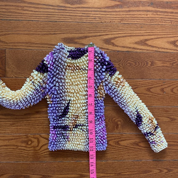 Y2K popcorn/bubble shirt one size pink purple yellow. - Picture 4 of 10